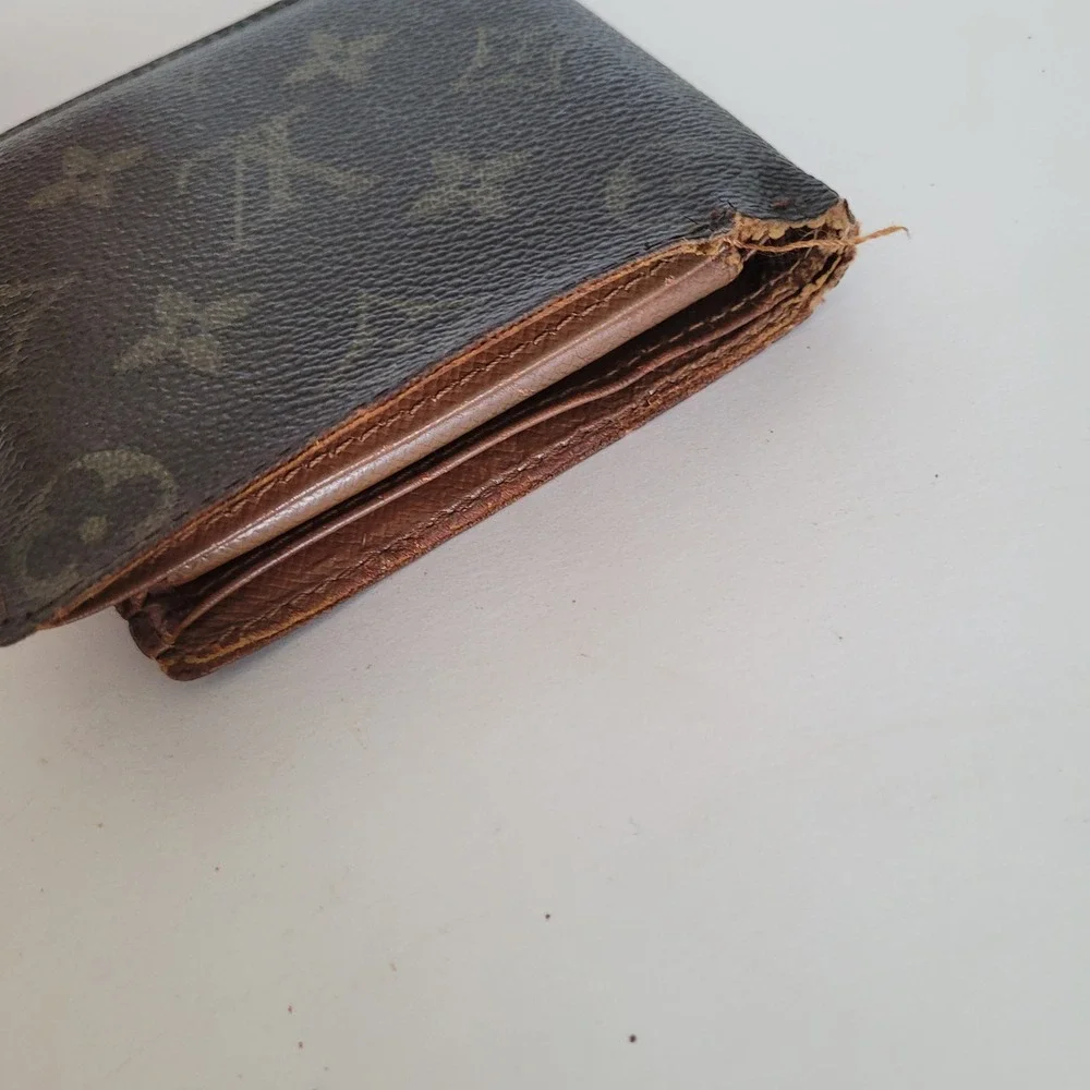 Louis Vuitton Monogram Bifold Wallet Brown Canvas CA0038 Made in Spain Men Women